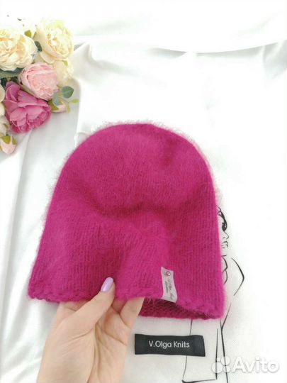 Шапка бини женская Фуксия