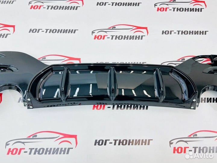 Диффузор BMW 1 f20 черный M-Performance выхлоп 1х1