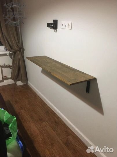 Полка лофт, настенная навесная для ванной для книг