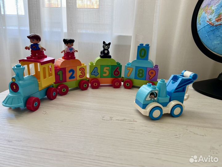 Конструктор Lego duplo паровоз цифры, автокран