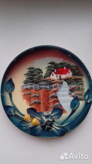 Декоративное панно. Тарелка в коже