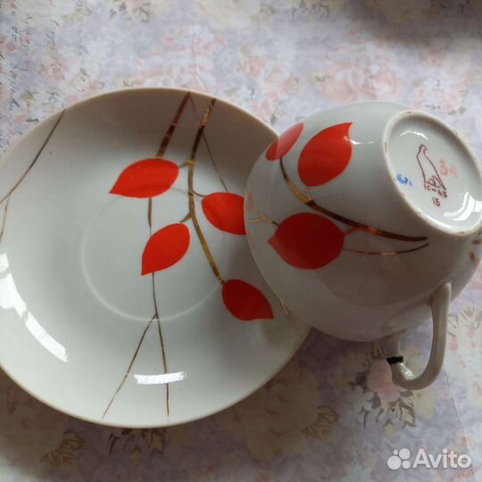 Редкая чайная пара Дулево 1965 г