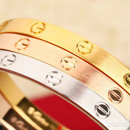 Браслет Cartier Love матовый Жёлтое золото