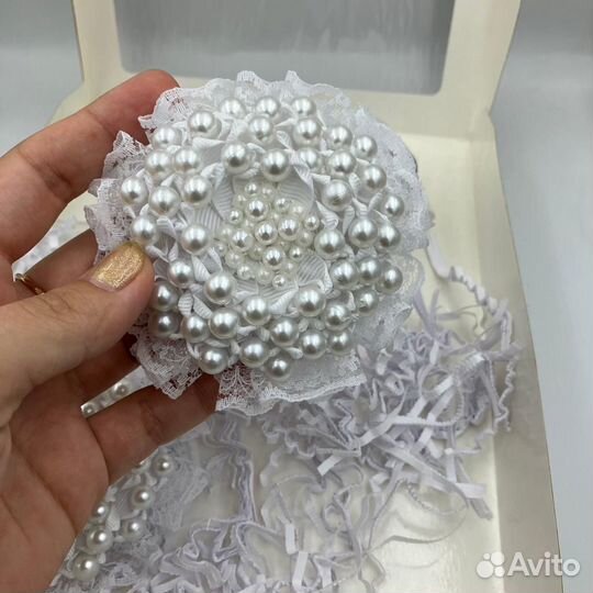 Бантики белые ручная работа