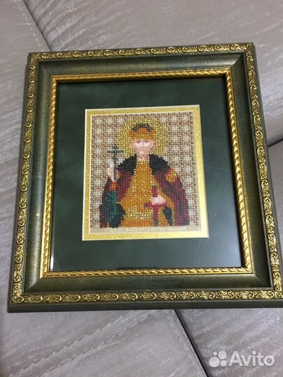 Икона бисером святому Юрию (Георгию) Всеволодовичу