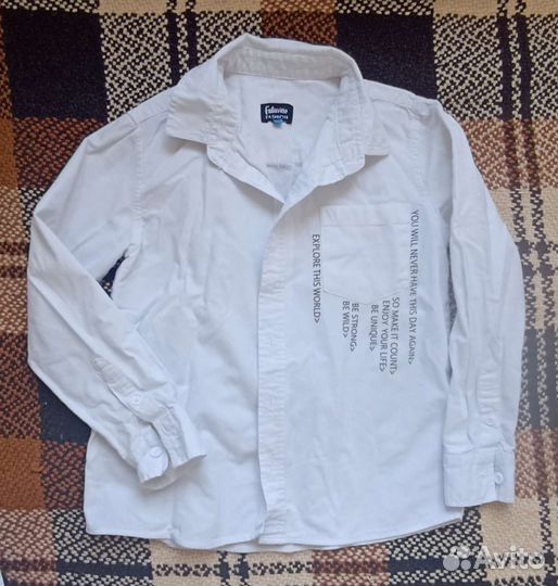 Рубашка белая для мальчика 122 128