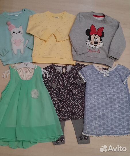 Вещи пакетом для девочки 68-86 см