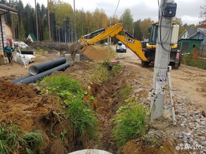Дренаж участка под ключ, ливневка, отмостка