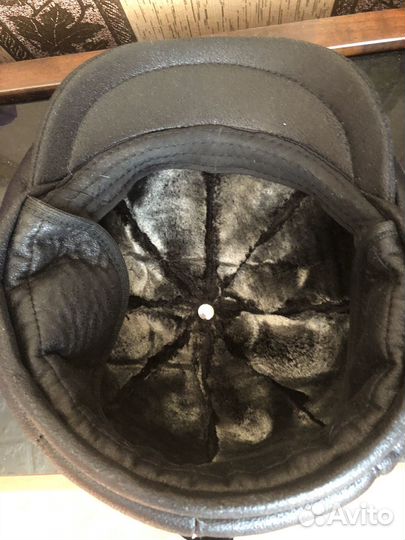 Мужская кепка кожаная с мехом skif