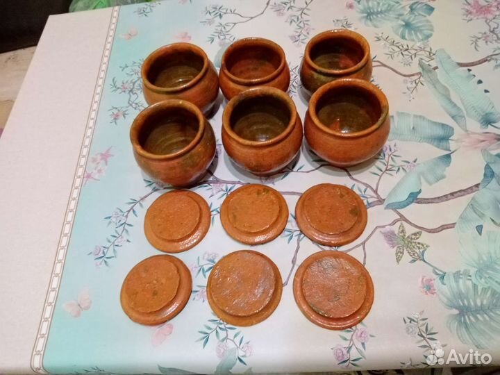 Горшок для запекания глинянные, с крыжечками СССР