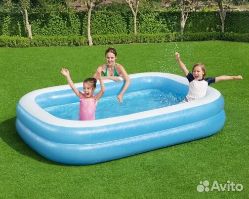 Надувной прямоугольный бассейн, 262х175х51