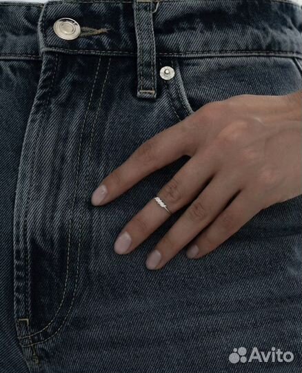 Кольцо новое на фалангу серебро