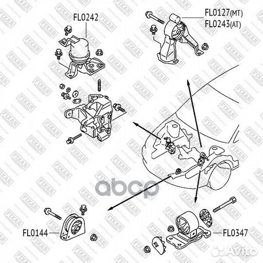 Опора двс mitsubishi Lancer 00- FL0144 FL0144 F