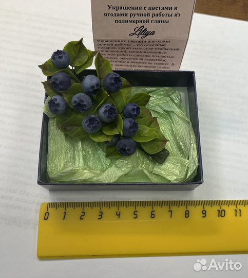 Заколка брошь из полимерной глины ручная работа