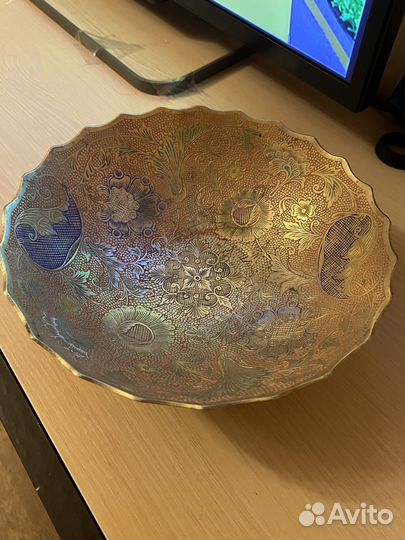 Винтажная конфетница латунь