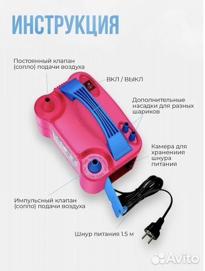 Электрический насос для воздушных шаров