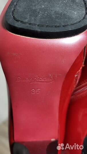 Ботильоны красные лак кожа