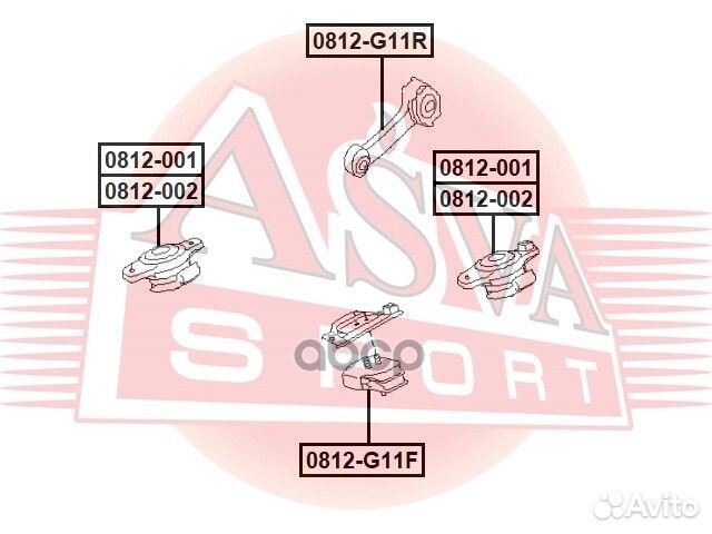 Опора двигателя 0812-002 asva