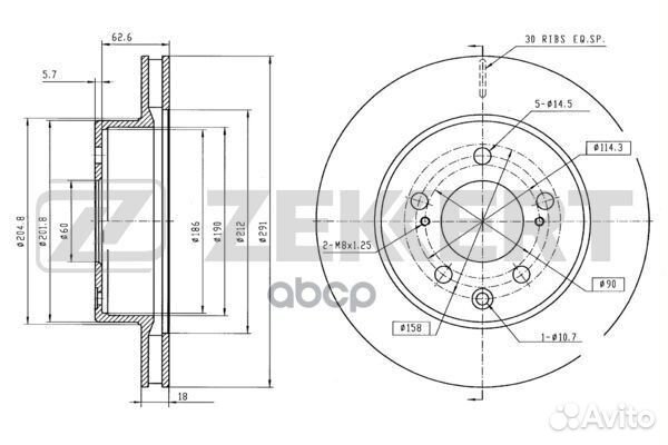 Диск торм. зад. Toyota Previa (R10 R20) 90- S
