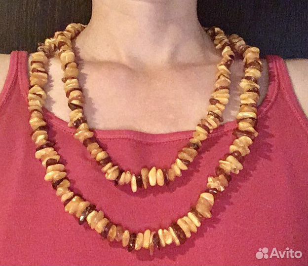 Бусы янтарные