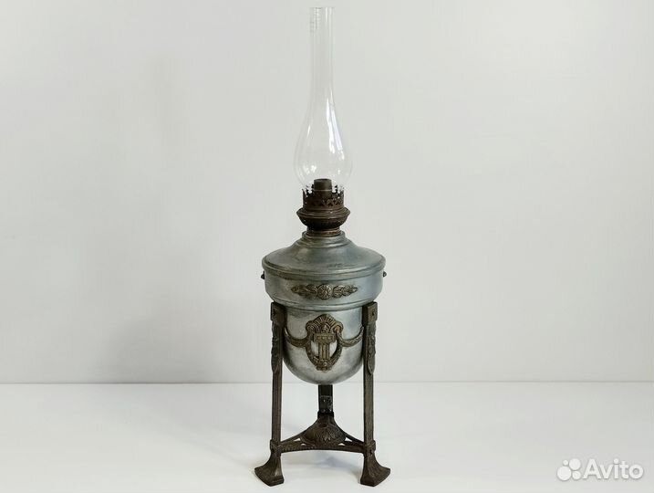 Настольная антикварная лампа керосиновая старинная