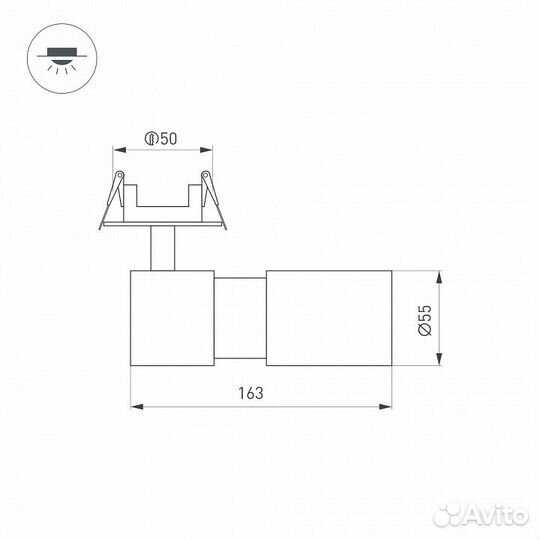 Встраиваемый светильник на штанге Arlight LGD-artemis-built-flap-R55-12W 051798