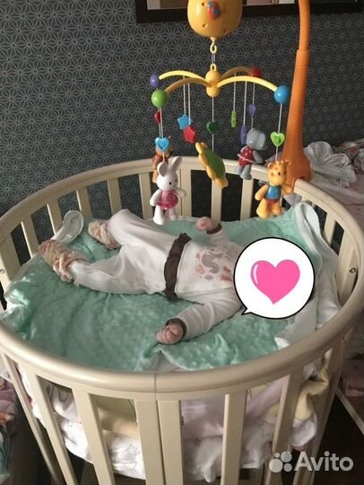 Детская кроватка трансформер 7 в 1 с маятником