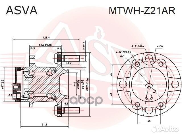 Ступица колеса зад прав/лев mtwhz21AR asva