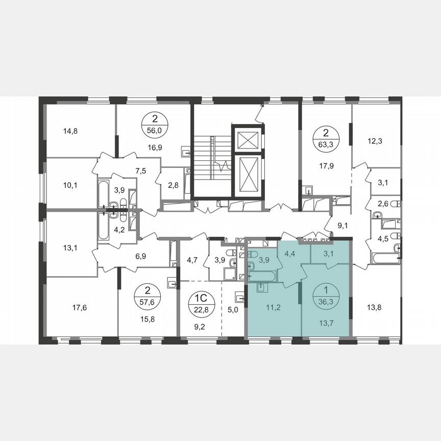 1-к. квартира, 36,3 м², 14/19 эт.