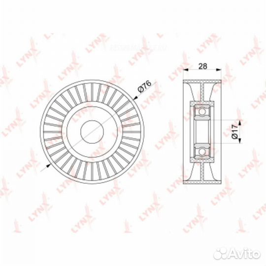 Lynxauto PB-5313 Ролик натяжной приводного ремня