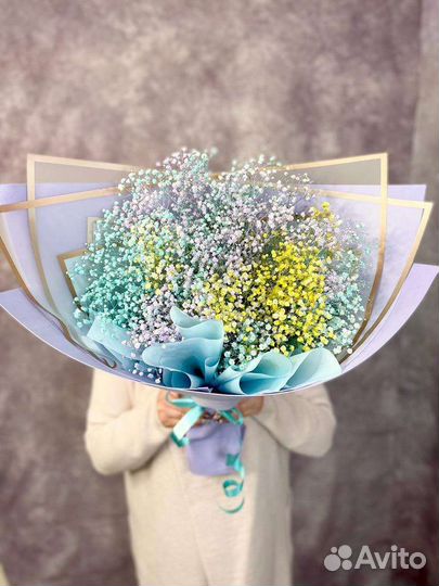 Гипсофилы с открыткой