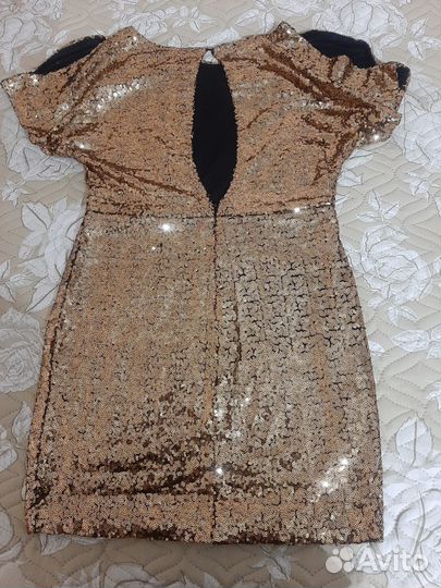 Вечернее платье золотое с пайетками р 42-44