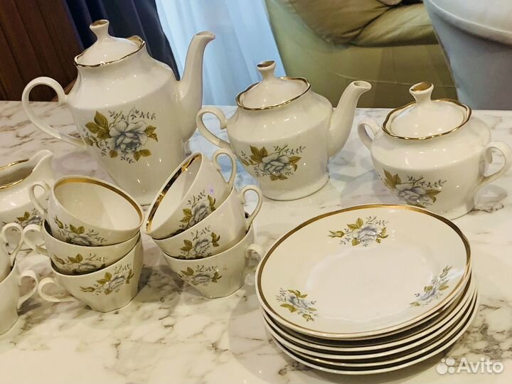 Кофейно-чайный сервиз 1 сорт Рижский фарфор