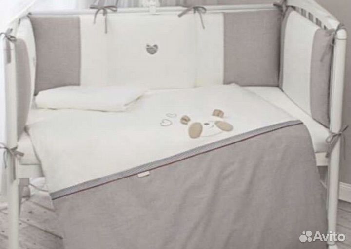 Бортики в кроватку+постельное белье