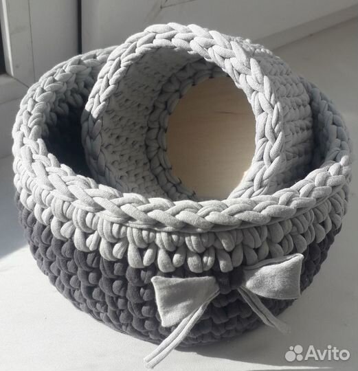 Корзинки из трикотажной пряжи