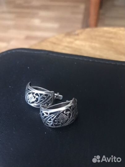 Серьги серебро СССР 875 проба
