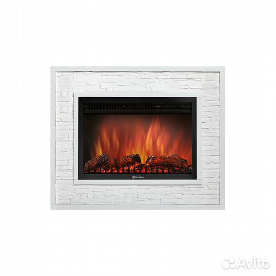 Портал Firelight Loft 30 камень белый, белая эмаль