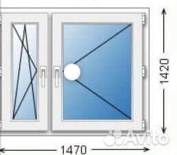 Пластиковое окно 1470х1420