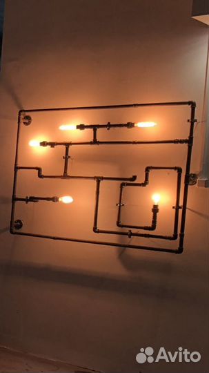 Настенный светильник в стиле лофт из труб