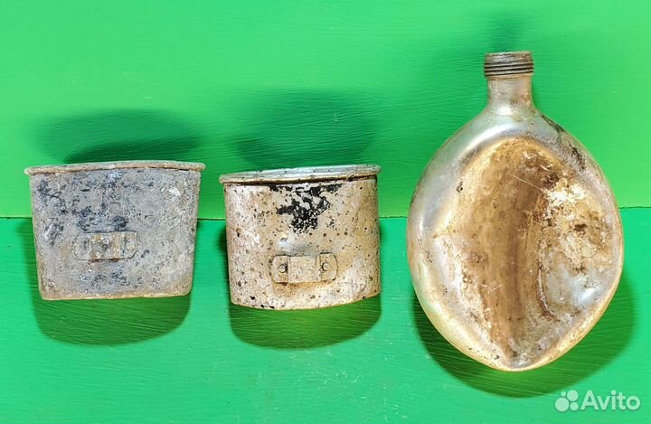 Фляга алюминиевая немецкая и 2 кружки