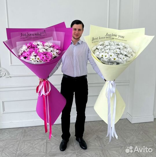 Букеты-Гиганты из Хризантем-Ромашек