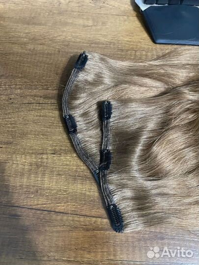 Волосы на заколках натуральные русые