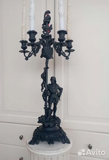 Канделябр рыцарь со штандартом каслинское литьё