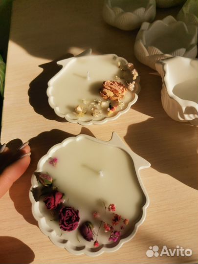 Аромасвечи с сухоцветами кокосовый воск