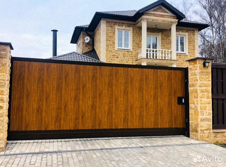 Ворота откатные алюминиевые с заполнен Prestige