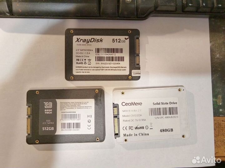 Чуть б.у. SSD 480-1000Gb