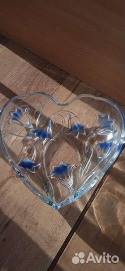 Ваза конфетница, фруктовница, цветное стекло