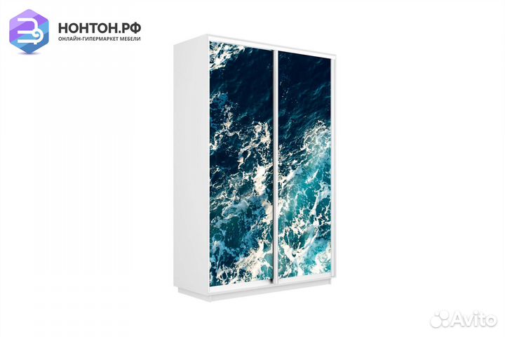 Шкаф-купе 2-х дверный Нонтон фото №1003 / белый сн