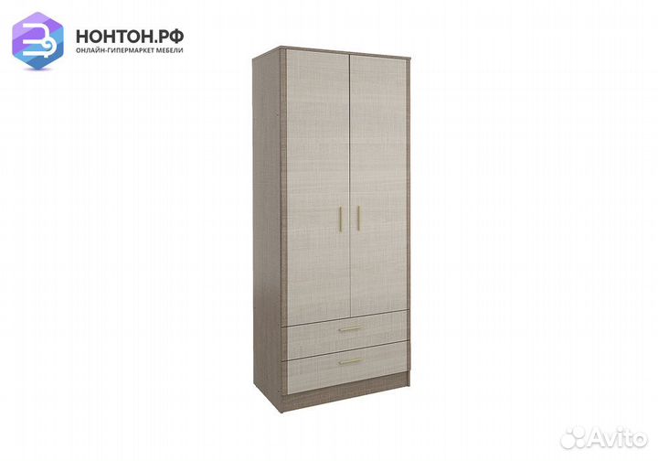 Шкаф двухдверный с ящиками Юта крослайн карамель