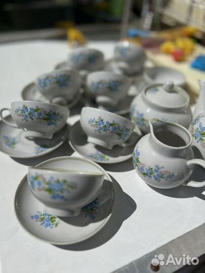 Чайный сервиз СССР дулево незабудки